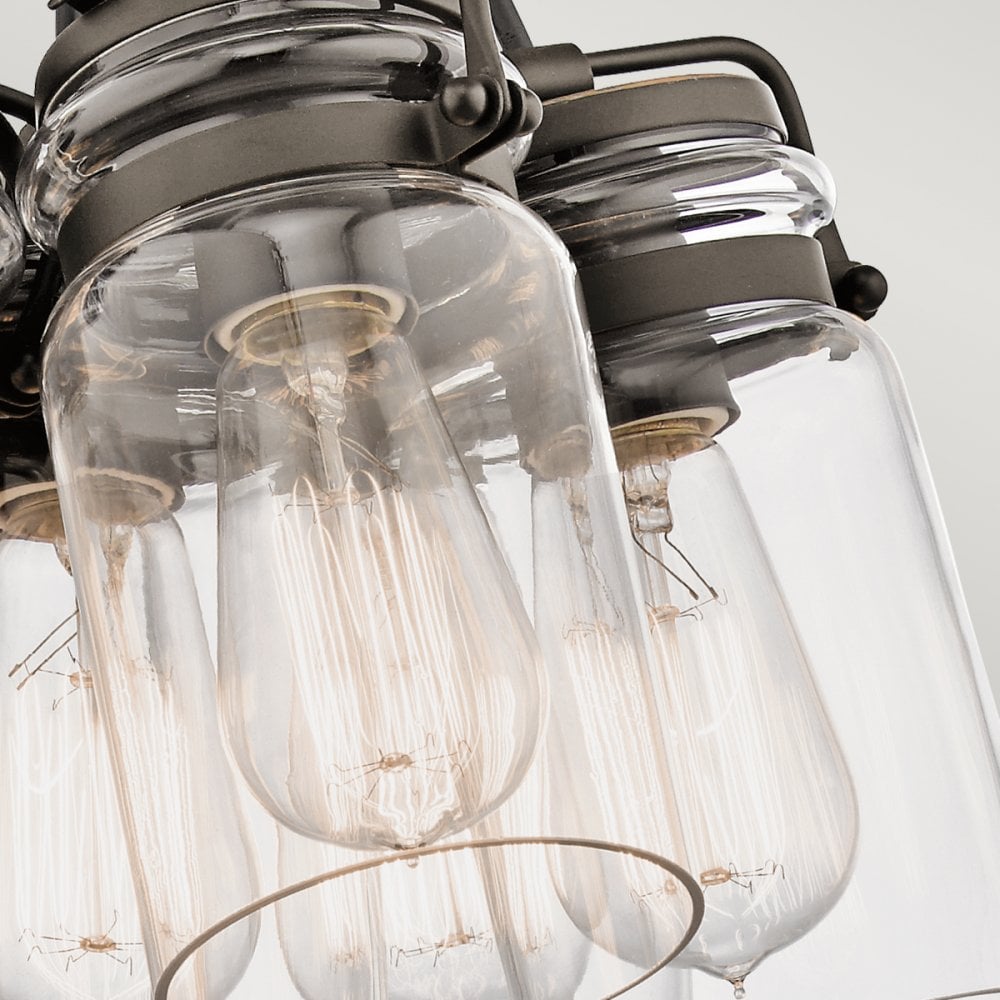 Brinley Six Light Cluster Pendant in Olde Bronze