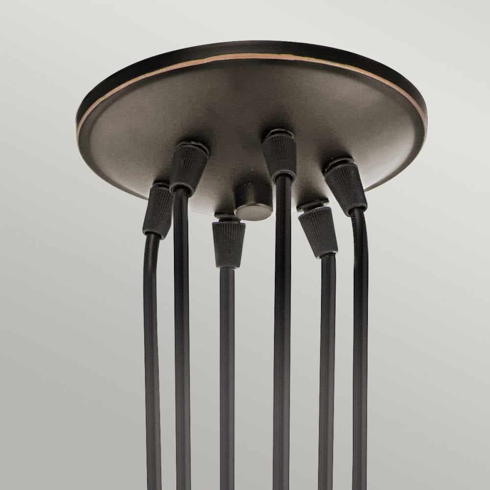 Brinley Six Light Cluster Pendant in Olde Bronze