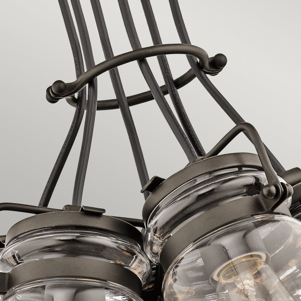 Brinley Six Light Cluster Pendant in Olde Bronze