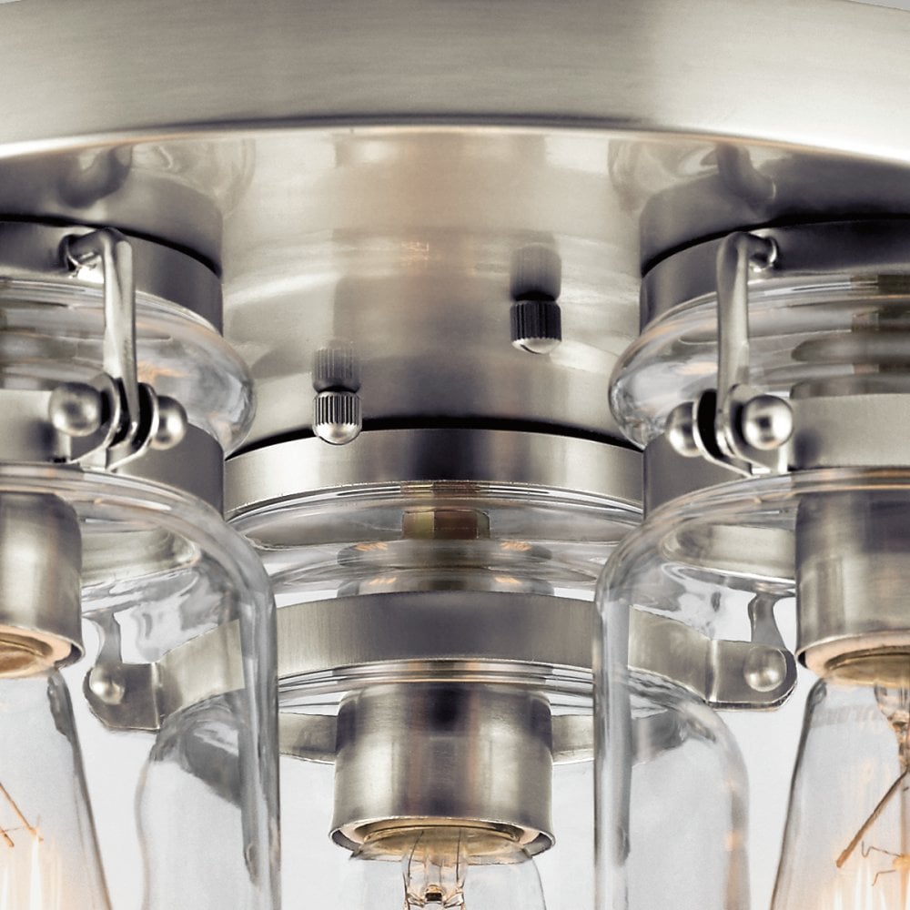 Brinley Three Light Flush Mount in Brushed Nickel