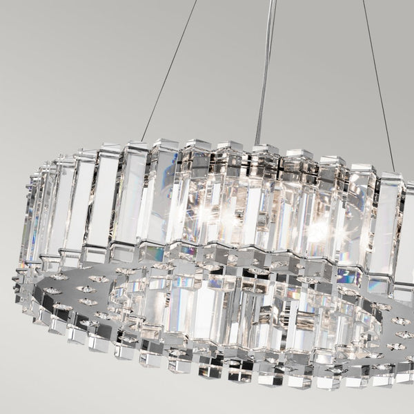 Crystal Skye IP44 8 Light Chandelier Pendant in Chrome