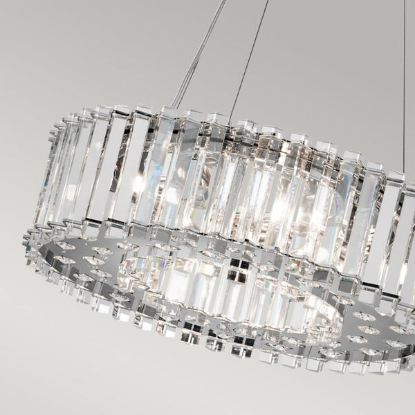 Crystal Skye IP44 LED 6 Light Chandelier Pendant in Chrome