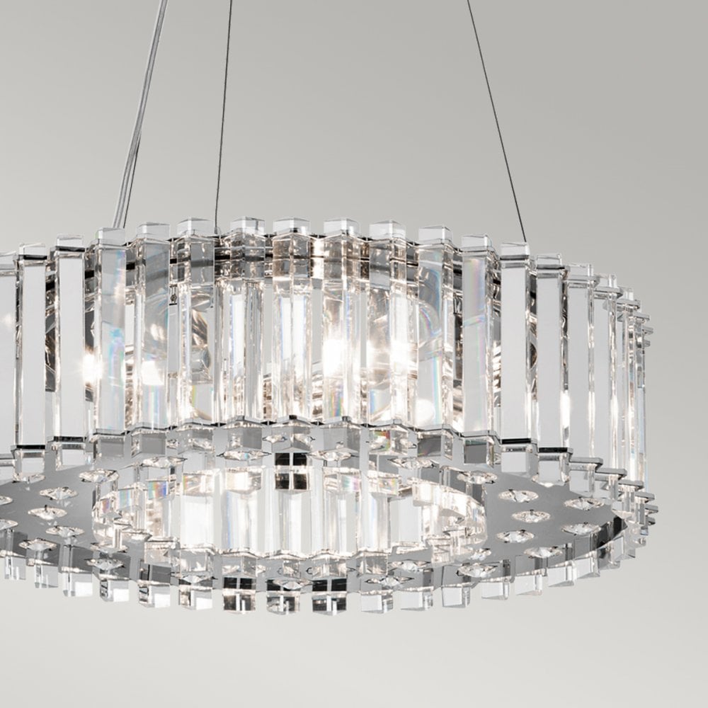 Crystal Skye IP44 LED 6 Light Chandelier Pendant in Chrome