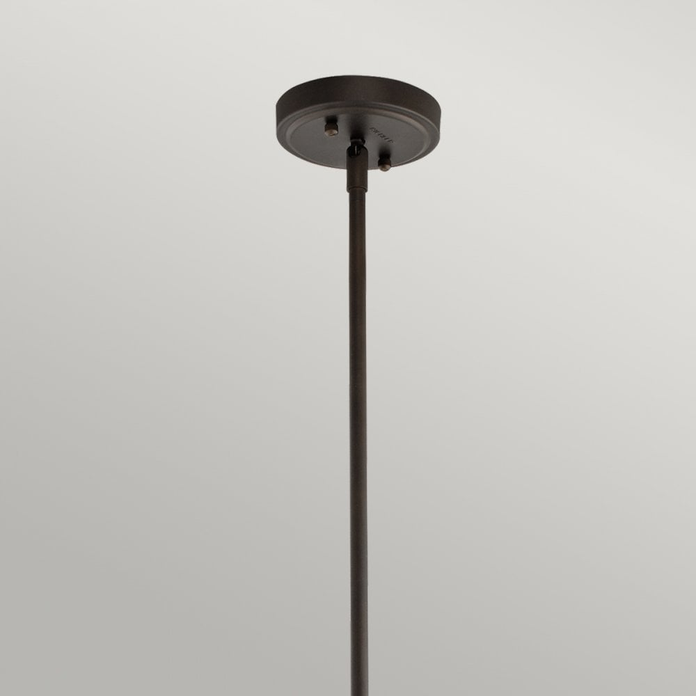 Everly Medium Pendant Light in Seeded Glass & Olde Bronze