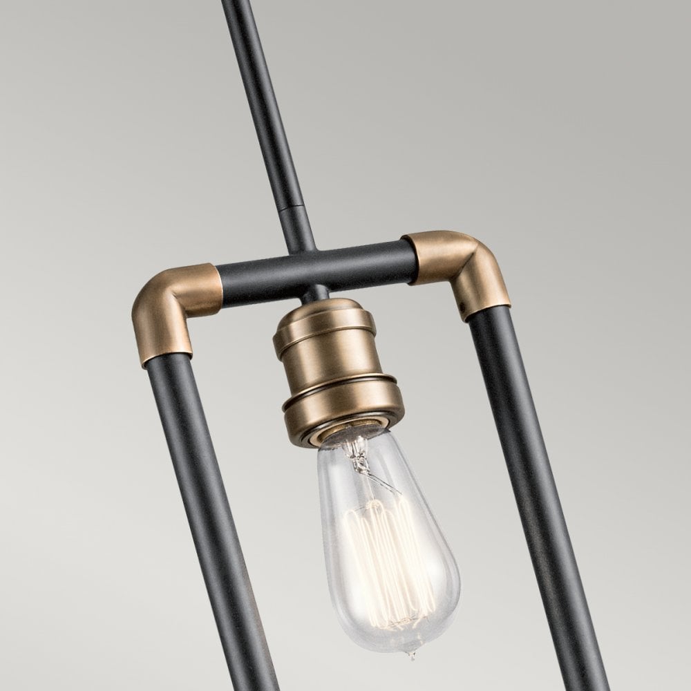Imahn Mini Pendant in Black & Natural Brass