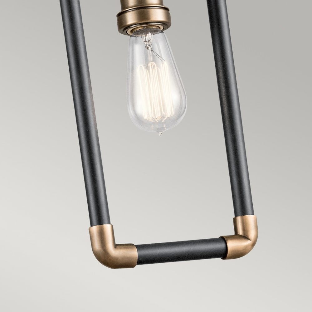 Imahn Mini Pendant in Black & Natural Brass