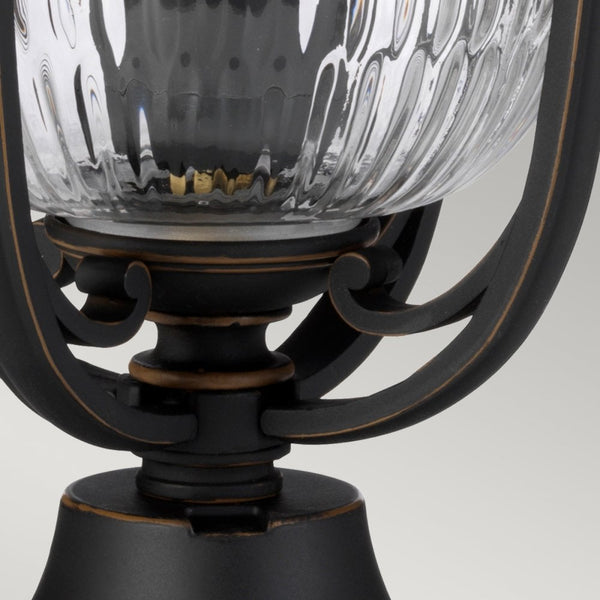 Luverne Pedestal Lantern in an Oil Rubbed Bronze Finish