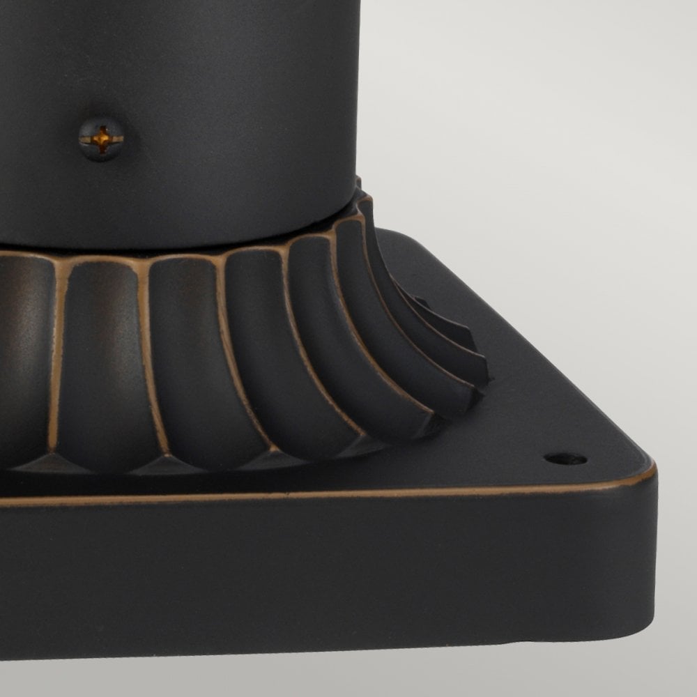 Luverne Pedestal Lantern in an Oil Rubbed Bronze Finish
