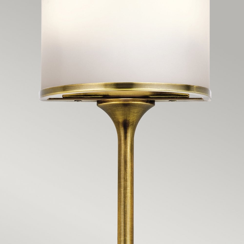 Mona IP44 2 Light Small Wall Light in Natural Brass