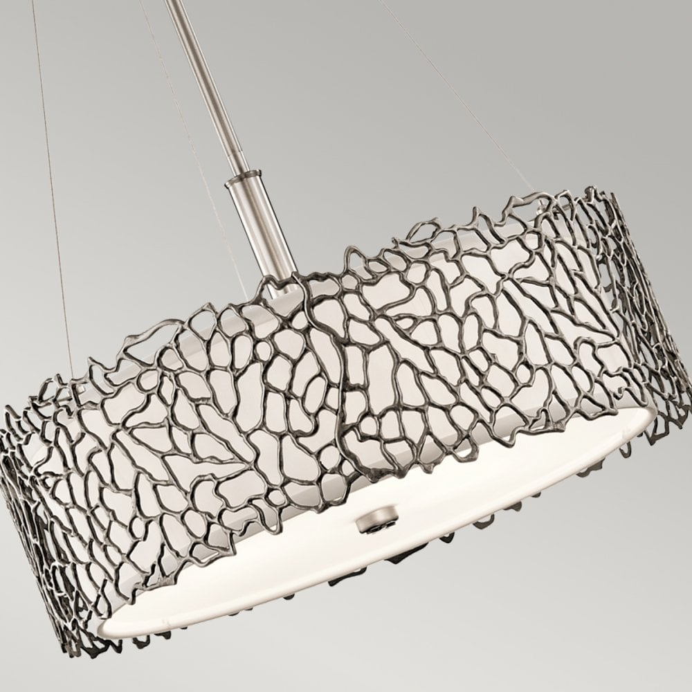 Silver Coral Duo-Mount Pendant in Class Pewter