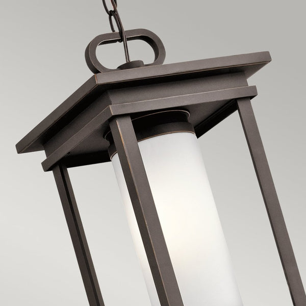 South Hope Small Outdoor Chain Lantern Pendant in Rubbed Bronze