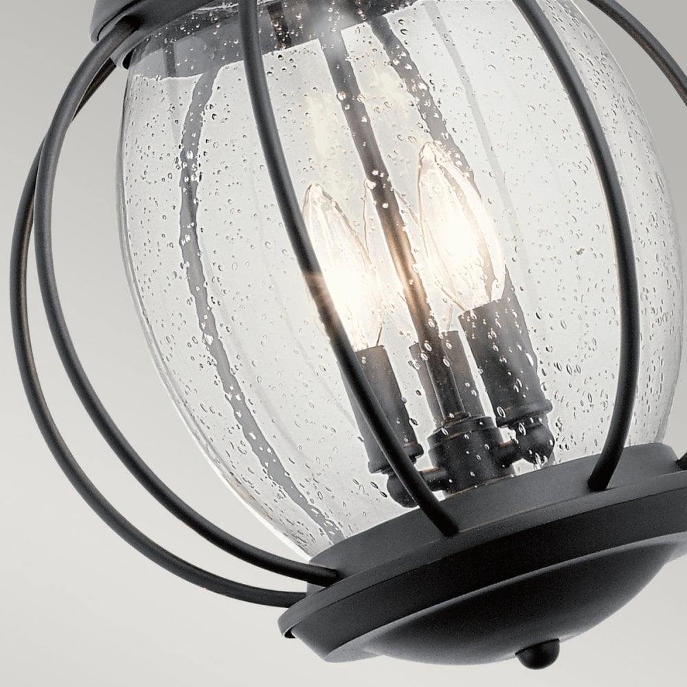 Vandalia 3 Light Single Large Chain Lantern in Black