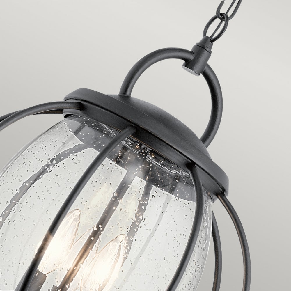 Vandalia 3 Light Single Large Chain Lantern in Black