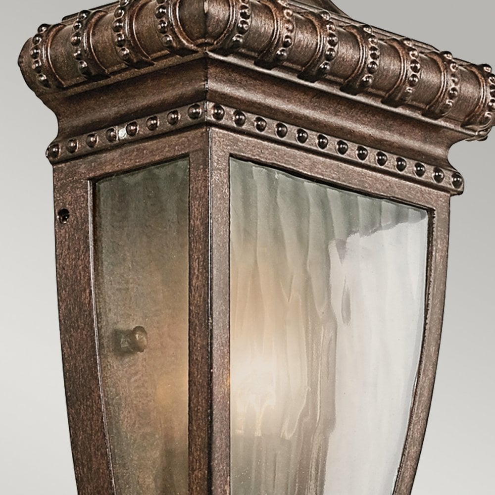 Venetian Rain Half Wall Lantern in Brushed Bronze