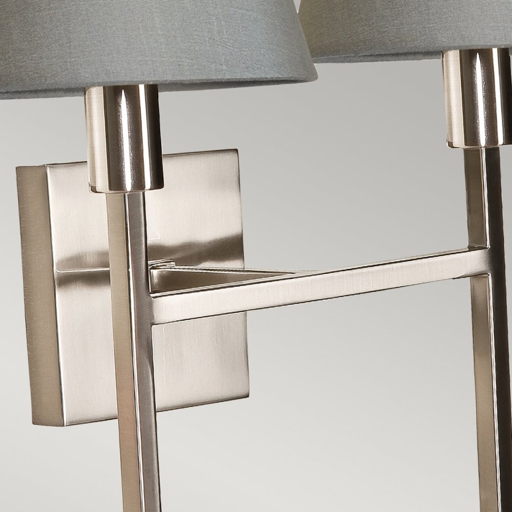 Lucerne Twin Wall Light in Brushed Nickel