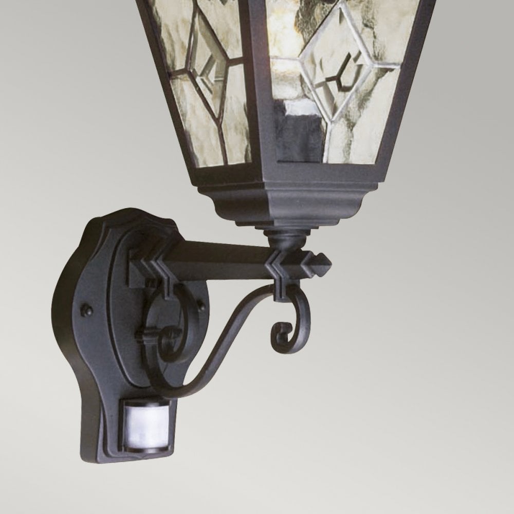 Norfolk PIR Outdoor IP43 Wall Lantern in Black