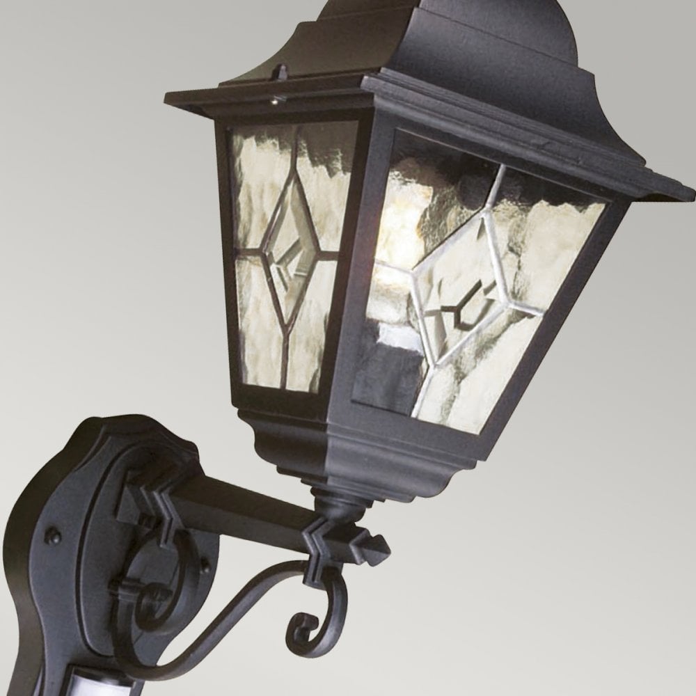 Norfolk PIR Outdoor IP43 Wall Lantern in Black