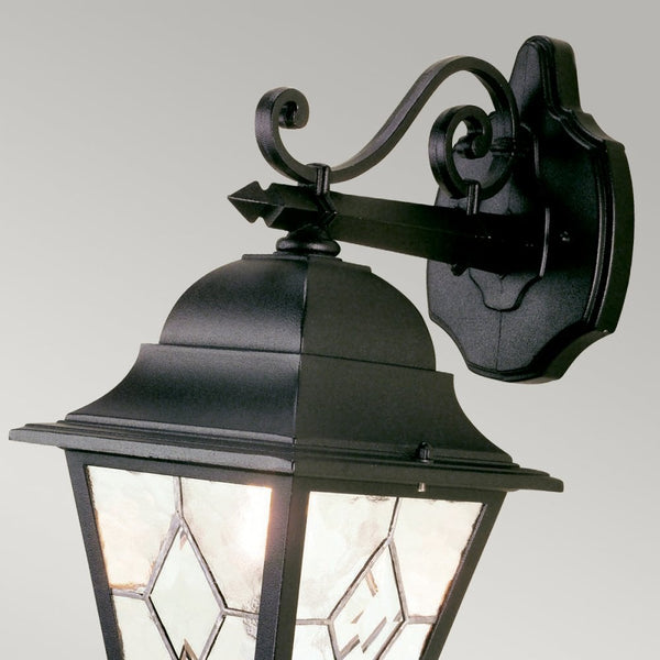 Norfolk Outdoor IP43 Down Wall Lantern in Black