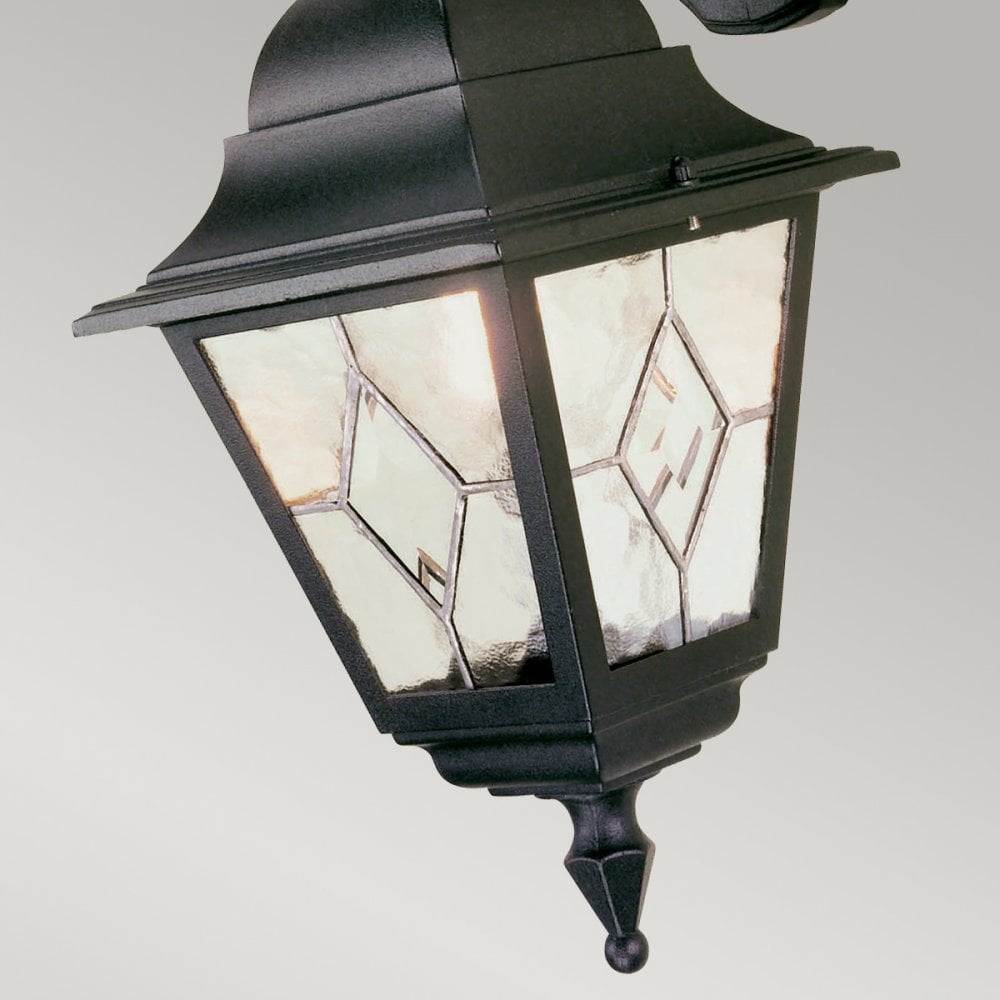 Norfolk Outdoor IP43 Down Wall Lantern in Black