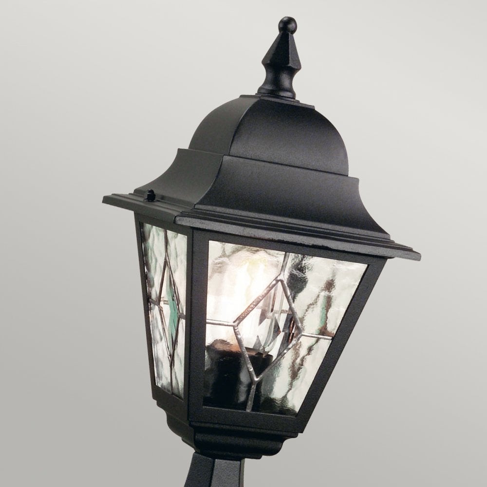 Norfolk Outdoor IP43 Pedestal Lantern in Black