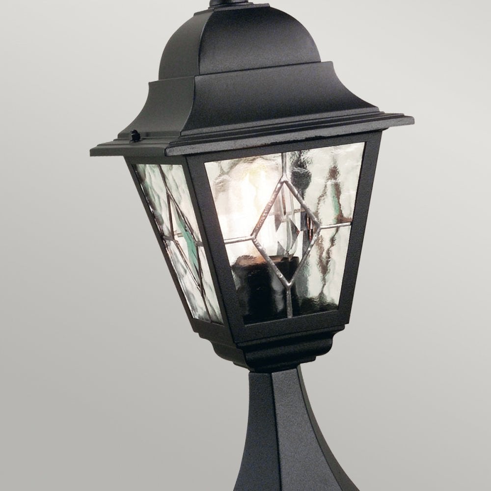 Norfolk Outdoor IP43 Pedestal Lantern in Black