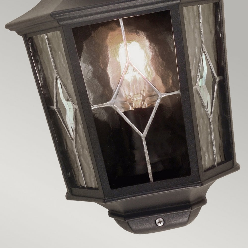 Norfolk Outdoor IP43 Half Wall Lantern in Black