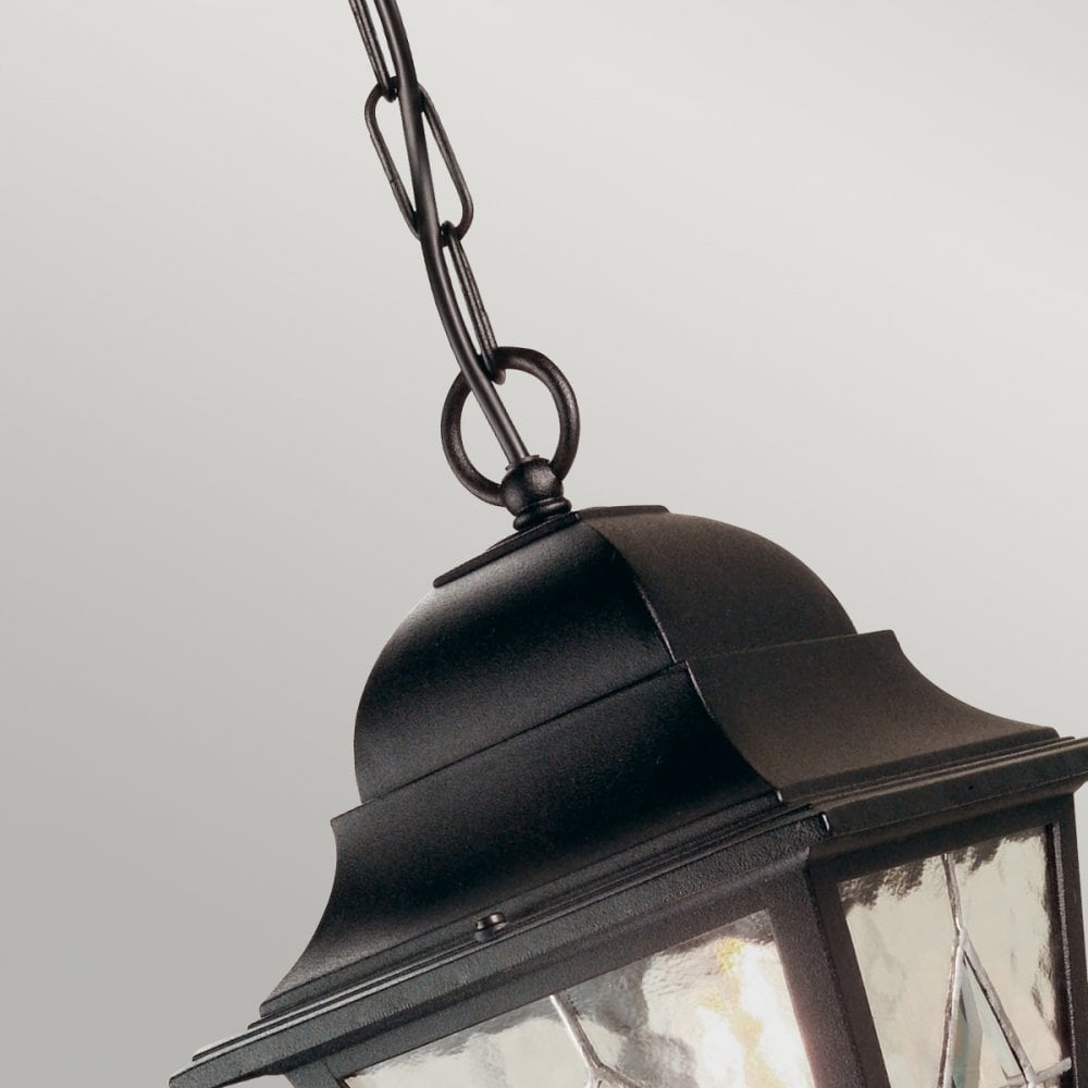 Norfolk Outdoor IP43 Chain Pendant Lantern in Black