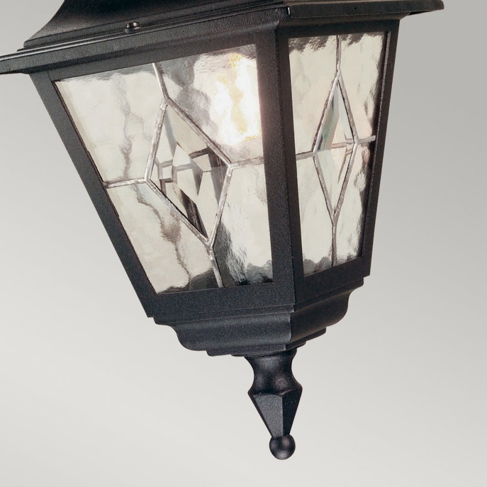 Norfolk Outdoor IP43 Chain Pendant Lantern in Black