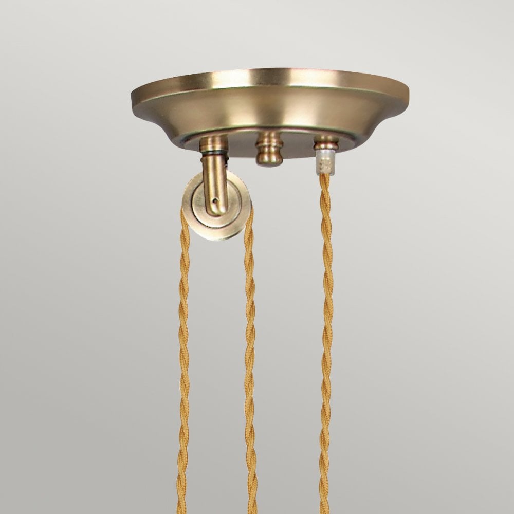 Provence Aged Brass Rise and Fall Pendant Light