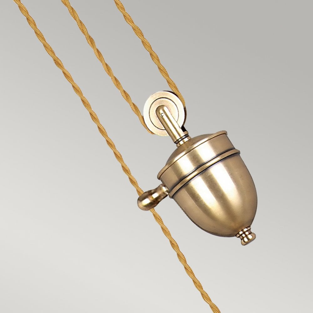 Provence Aged Brass Rise and Fall Pendant Light