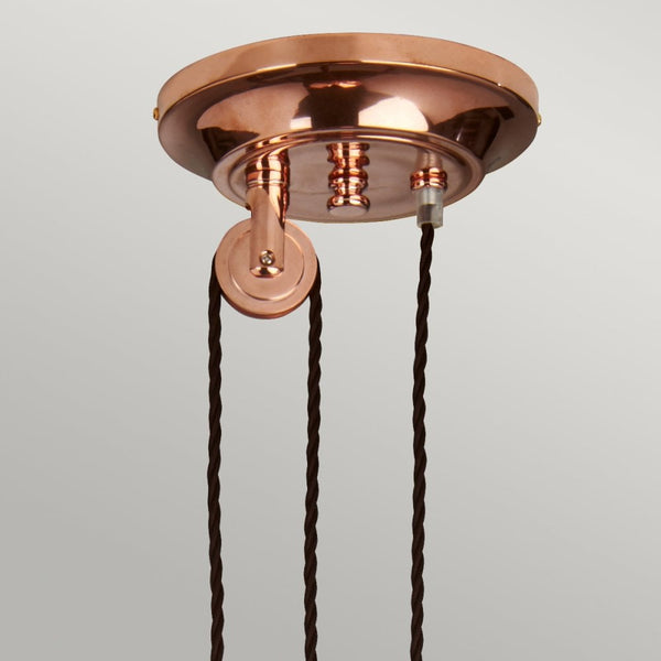 Provence Polished Copper Rise and Fall Pendant Light