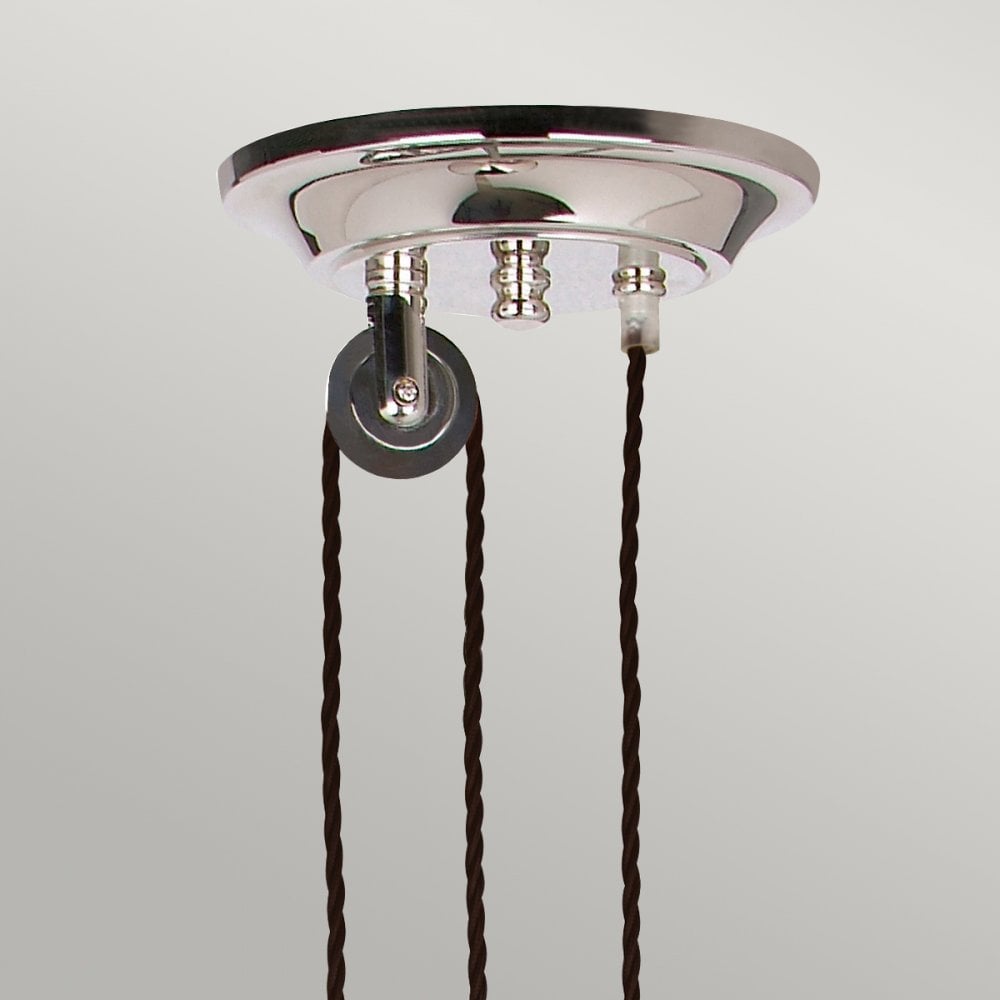 Provence Polished Nickel Rise and Fall Pendant Light