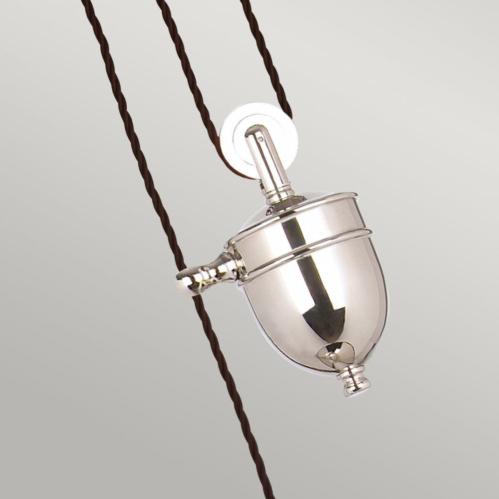 Provence Polished Nickel Rise and Fall Pendant Light