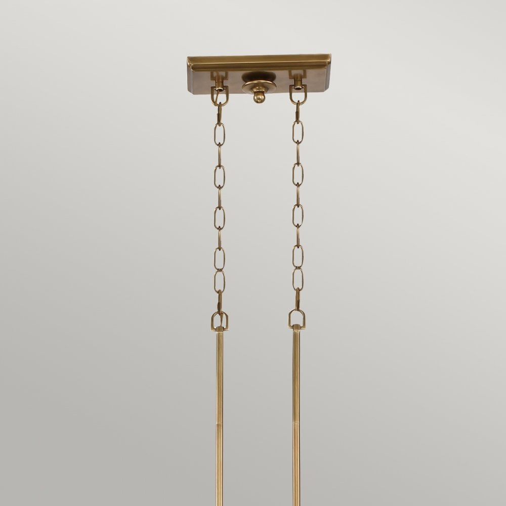 Emery Three Light Bar Pendant in Weathered Brass