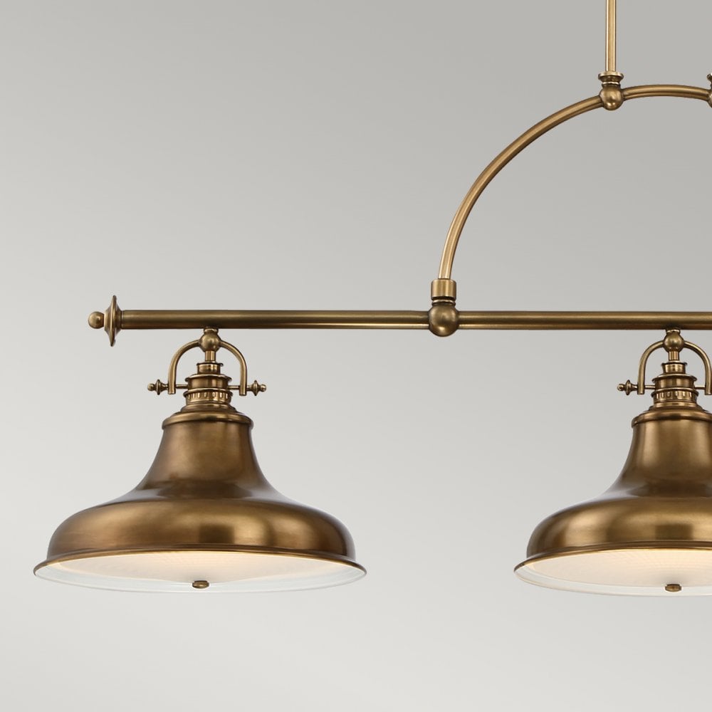 Emery Three Light Bar Pendant in Weathered Brass