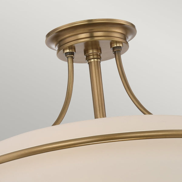 Griffin Four Light Semi-Flush in Weathered Brass