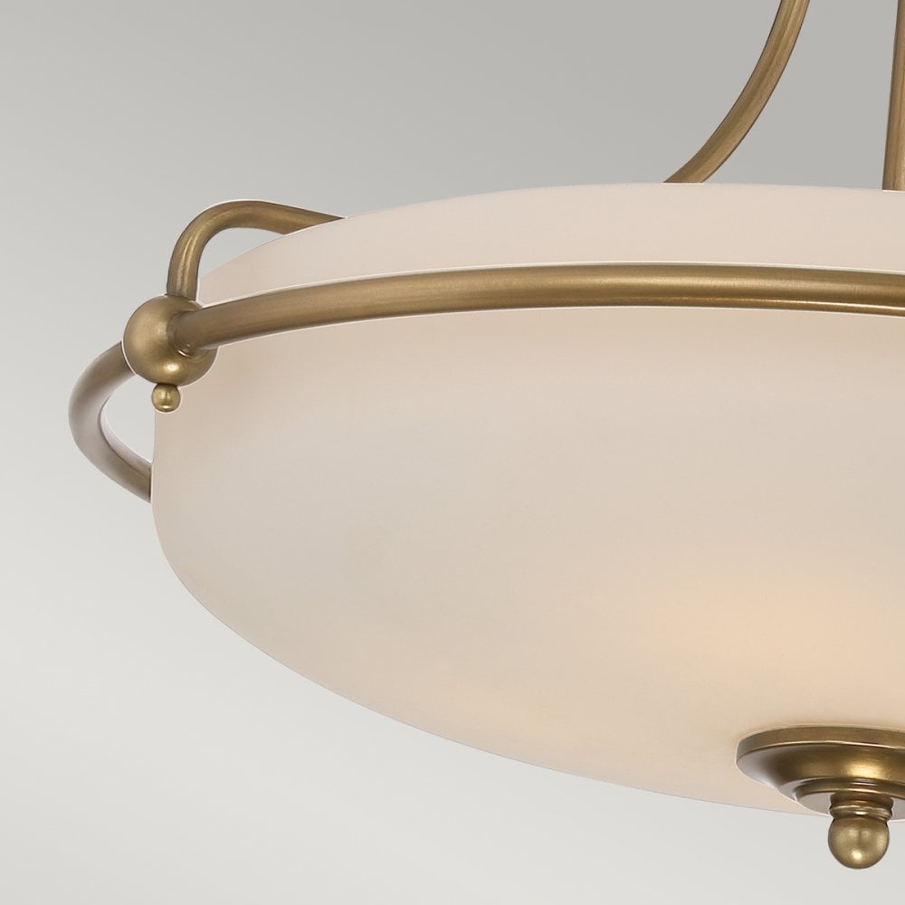 Griffin Four Light Semi-Flush in Weathered Brass