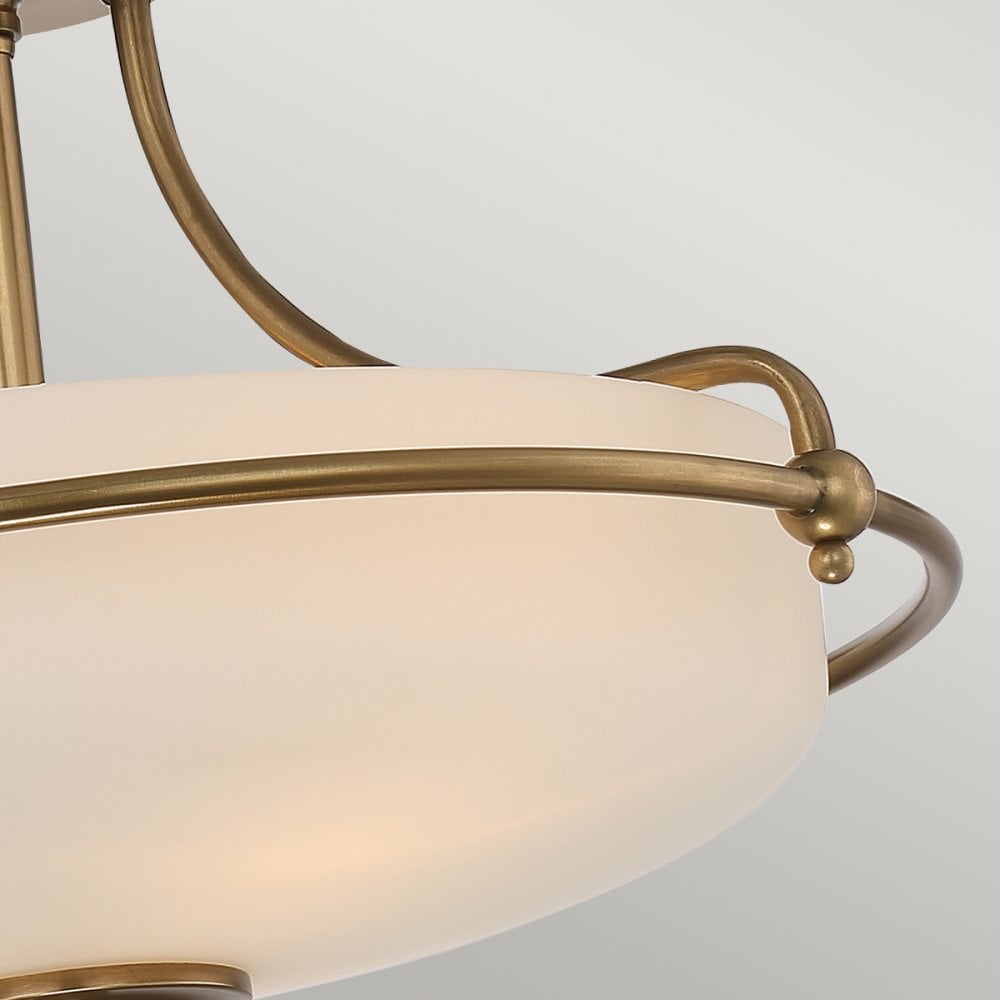 Griffin Three Light Semi-Flush in Weathered Brass