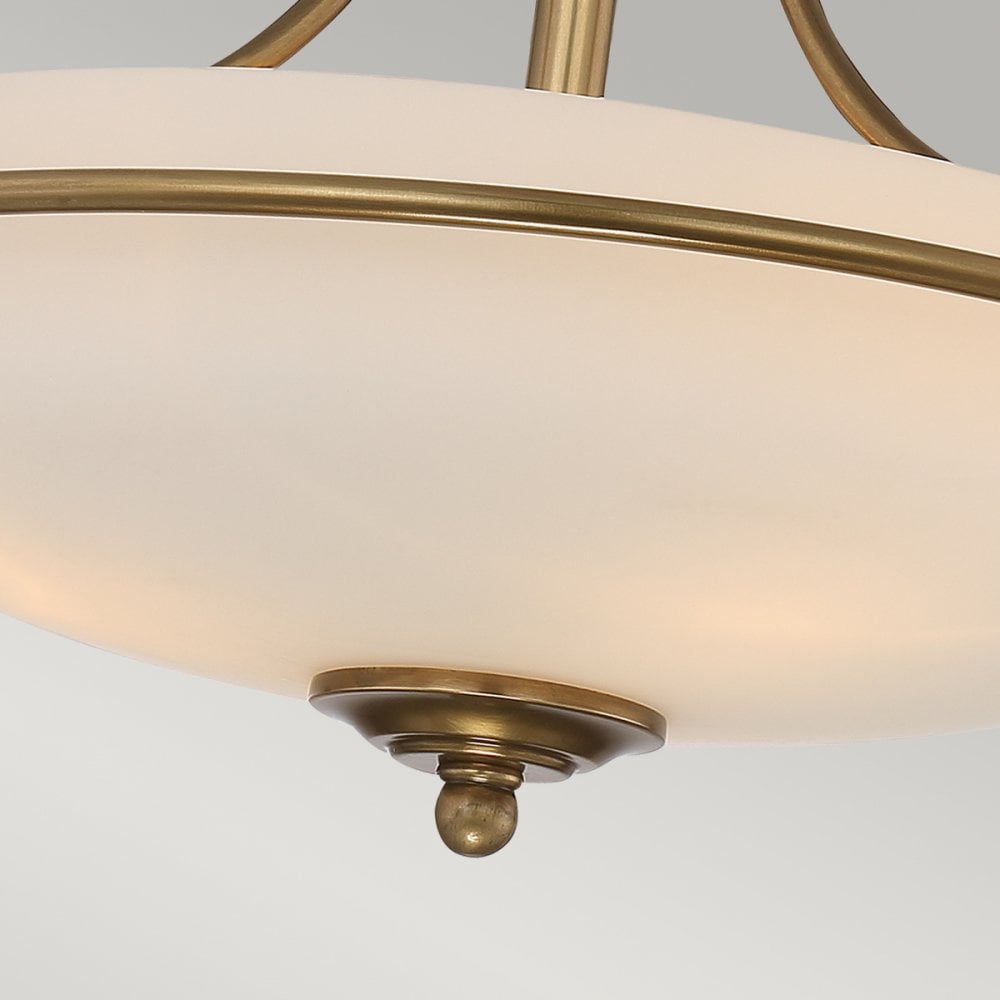 Griffin Three Light Semi-Flush in Weathered Brass