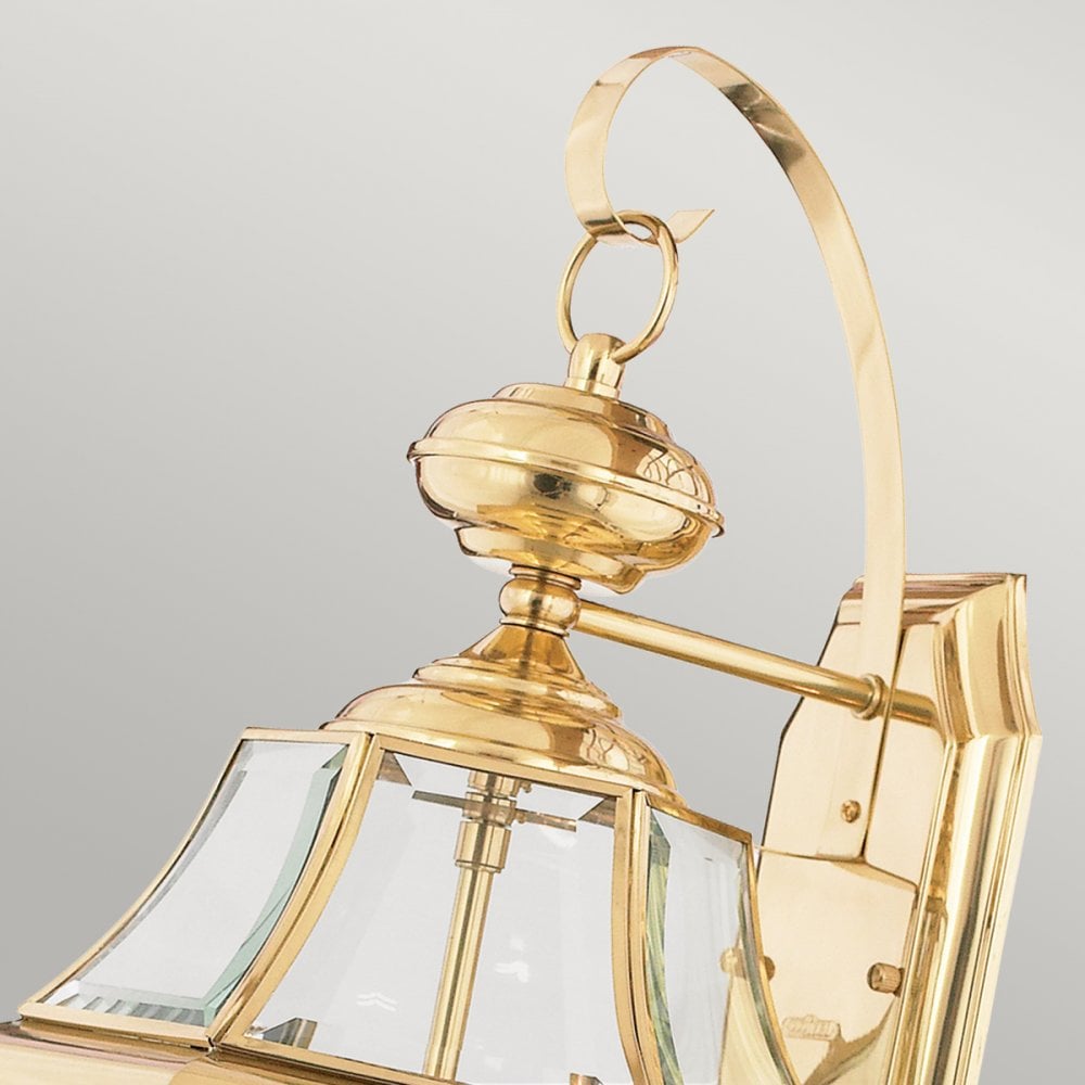 Newbury 2 Light Large Outdoor Wall Lantern in Polished Brass