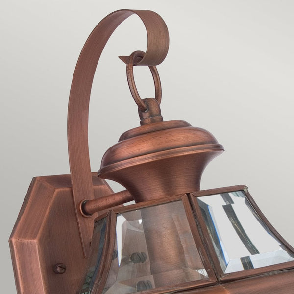 Newbury 1 Light Outdoor Medium Wall Lantern in Aged Copper