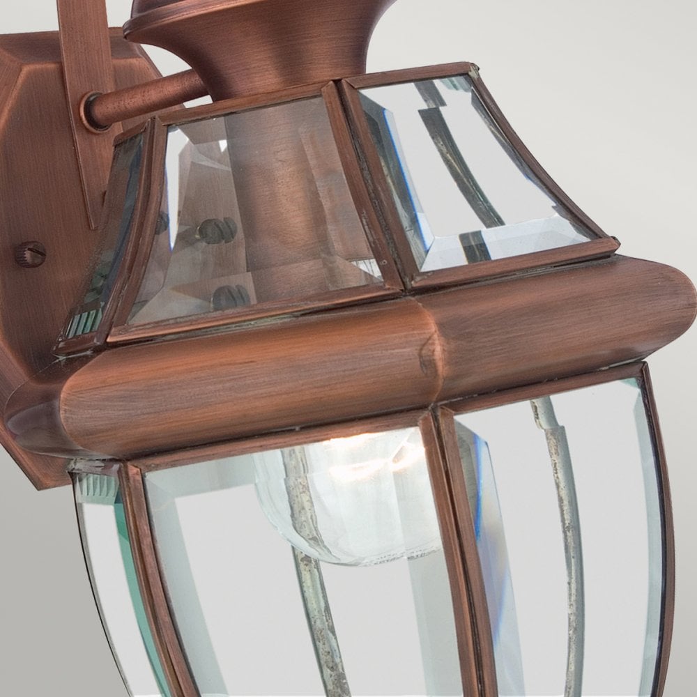 Newbury 1 Light Outdoor Medium Wall Lantern in Aged Copper