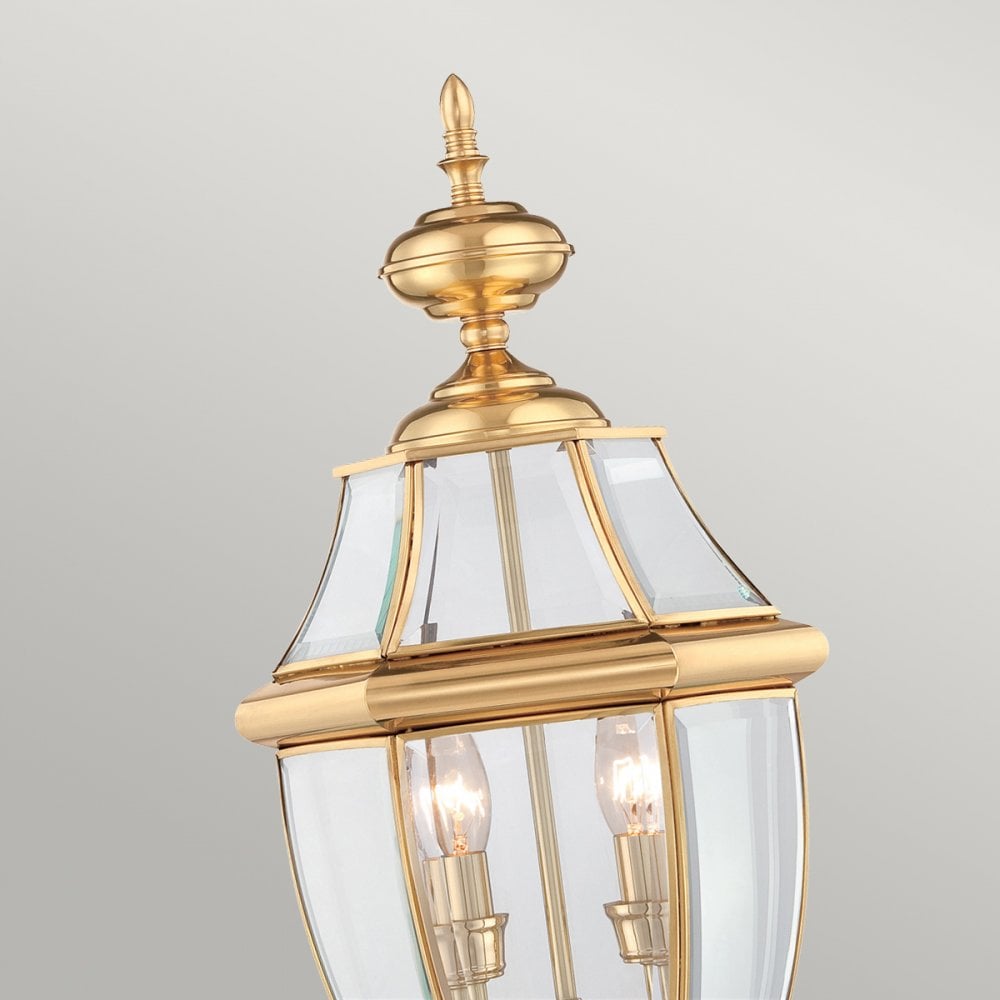 Newbury 2 Light Pedestal in Polished Brass