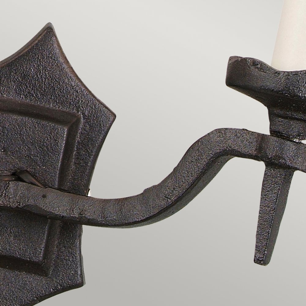 Rectory Twin Wall Light in Wrought Iron