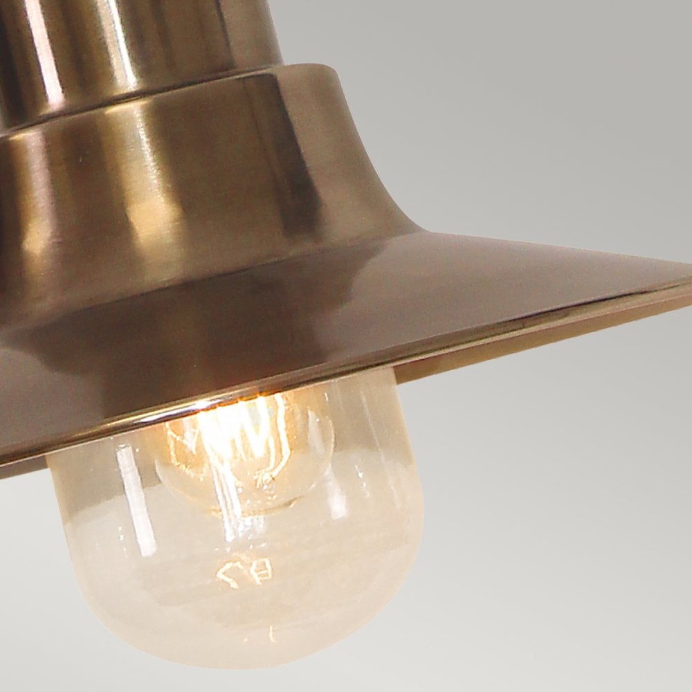 Sheldon Solid Brass Outdoor Pendant Light in Aged Brass
