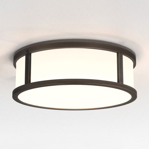 Mashiko Round 230 IP44 Ceiling Light in Bronze