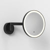 Nagoya IP44 Switched Round Illuminated Magnifying Mirror in Matt Black
