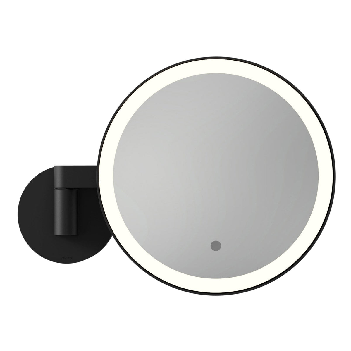 Nagoya IP44 Switched Round Illuminated Magnifying Mirror in Matt Black