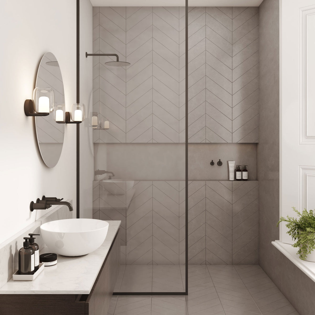 Aquina IP44 Bathroom Wall Light in Matt Black