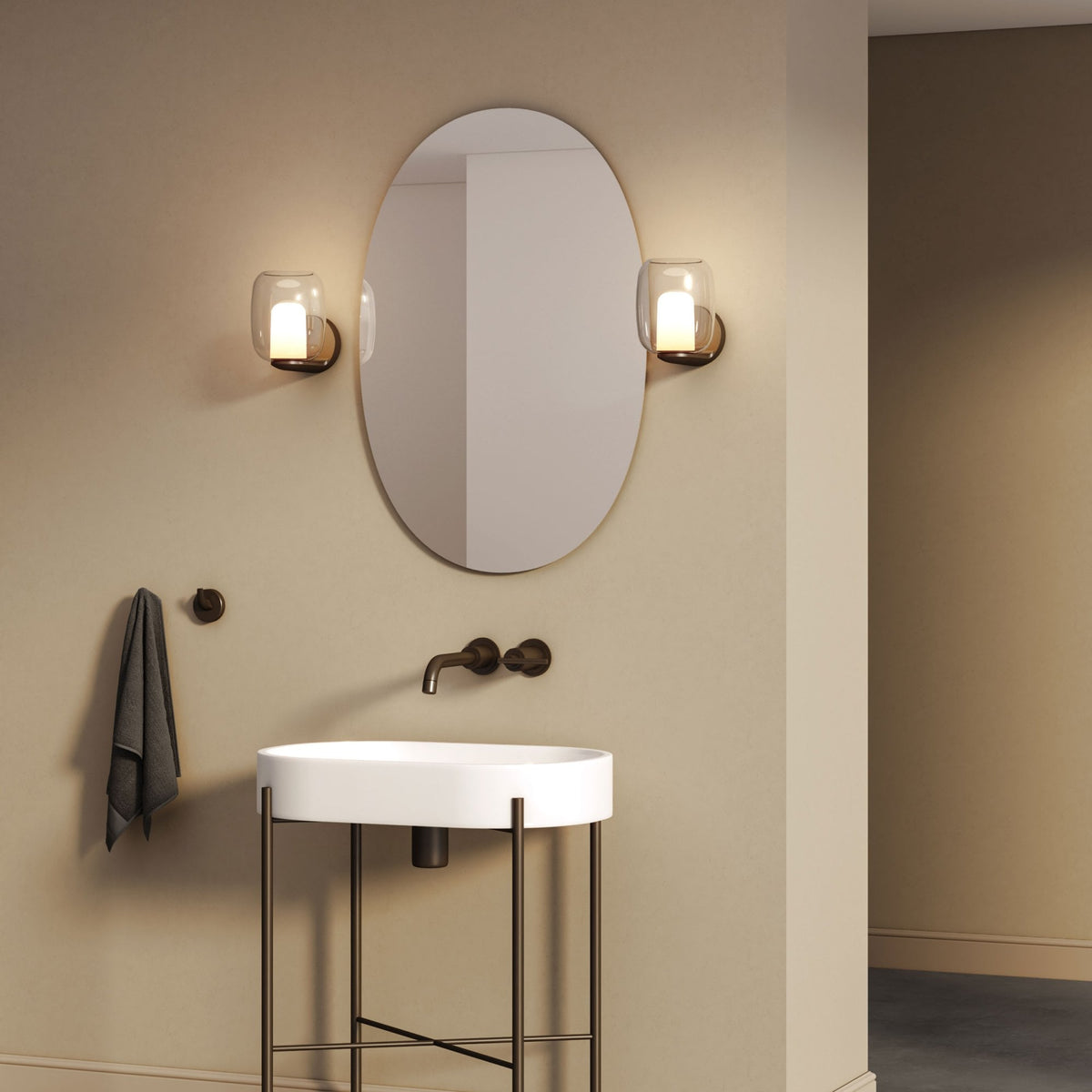 Aquina IP44 Bathroom Wall Light in Matt Black